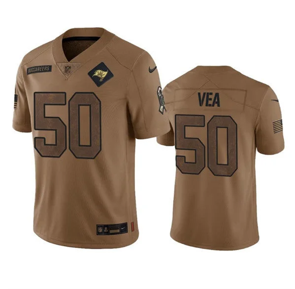 Football Jersey For Personalized Youth Gear-Men's Tampa Bay Buccaneers #50 Vita Vea 2023 Brown Salute To Service Limited Football Stitched Jersey