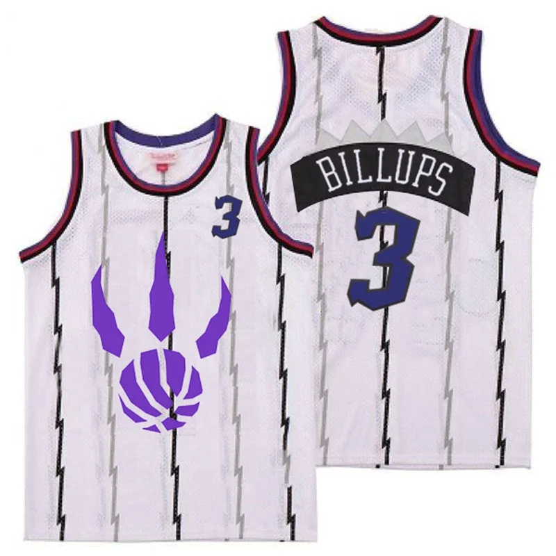 Basketball Jersey For Custom Logos And Graphics-Raptors 3 Chauncey Billups White Logo Retro Basketball Jersey