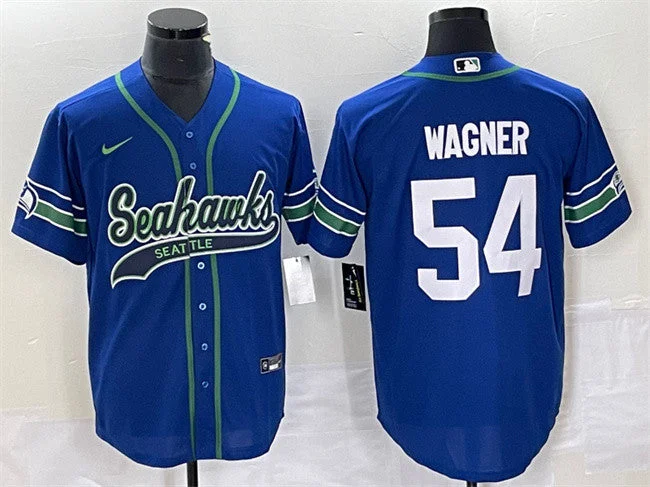 Baseball Jersey For Personalized Fan Support-Men's Seattle Seahawks #54 Bobby Wagner Royal Throwback Cool Base Stitched Baseball Jersey