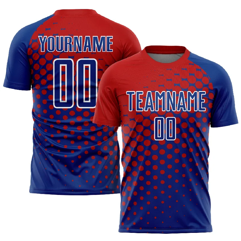 Football Jersey For Fan Event Customization-Custom Red Royal-White Sublimation Soccer Uniform Jersey