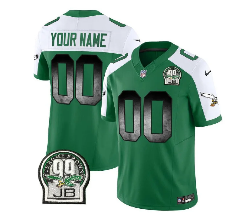 Football Jersey For Family And Friends Gifts-Men's Philadelphia Eagles Active Player Custom Green/White 2023 F.U.S.E. Throwback Vapor Untouchable Limited Football Stitched Jersey