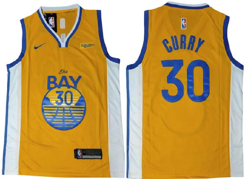 Basketball Jersey For Player Merchandise-Warriors 30 Stephen Curry Yellow Swingman Basketball Jersey