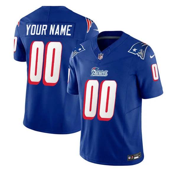 Football Jersey For Official Sports Orders-Men's New England Patriots Active Player Custom Blue 2023 F.U.S.E. Throwback Limited Football Stitched Jersey