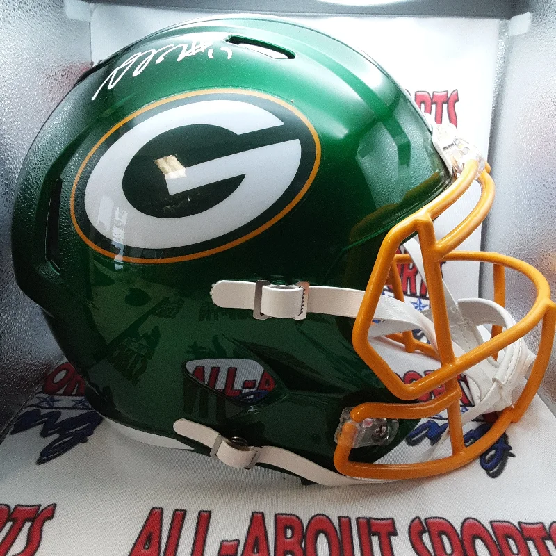 Rugby Helmet For Competitive Rugby-Davante Adams Authentic Signed Autographed Full-size Replica Helmet JSA-