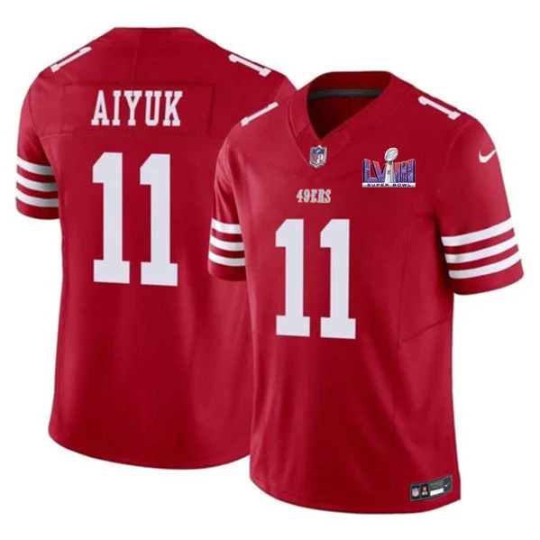 Football Jersey For Fan Club Apparel-Men's San Francisco 49ers #11 Brandon Aiyuk Red 2023 F.U.S.E. NFC West Champions Patch Football Stitched Jersey