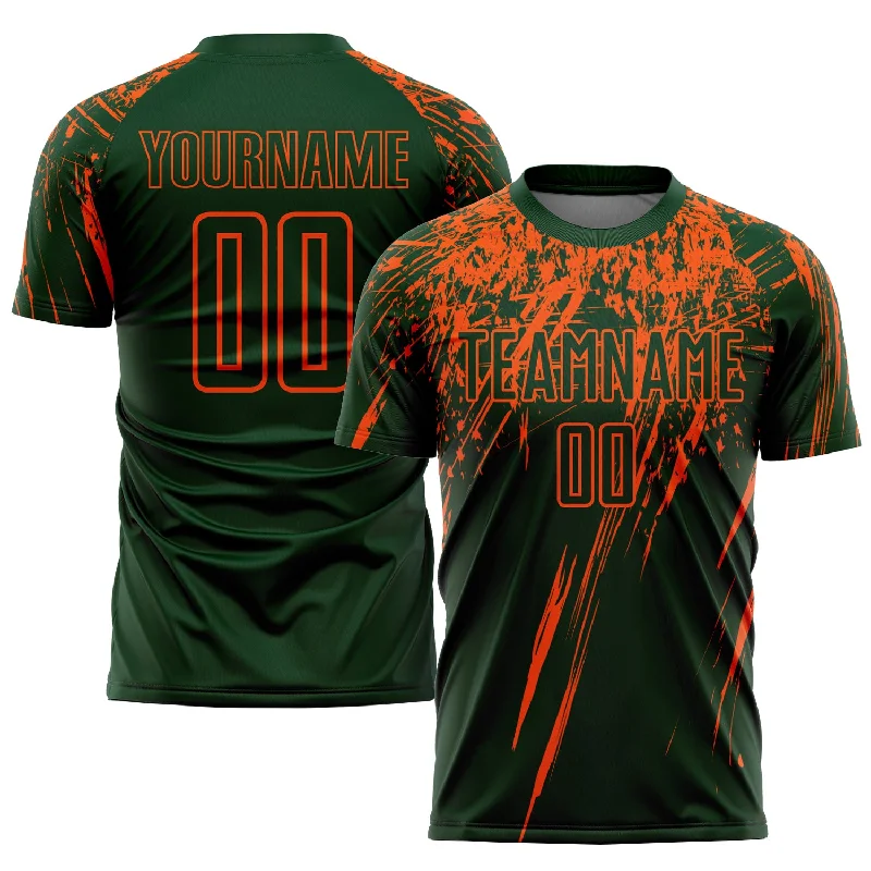 Football Jersey For Football Season Gear-Custom Green Orange Sublimation Soccer Uniform Jersey