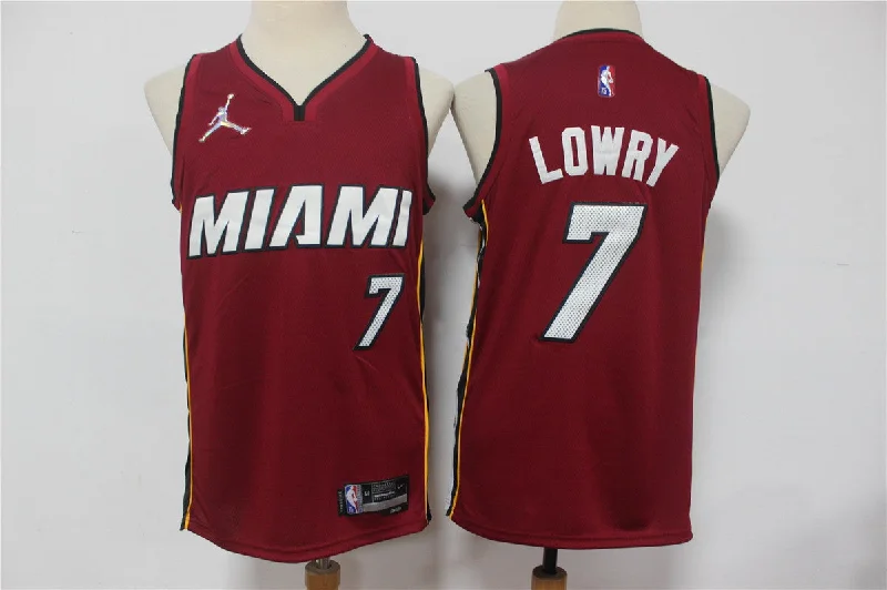 Custom Basketball Jersey-Heat 22 Kyle Lowry Red Jordan Diamond 75th Anniversary City Edition Swingman Basketball Jersey