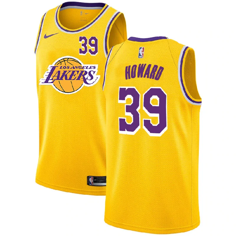 Basketball Jersey For Fan Merchandise-Lakers 39 Dwight Howard Yellow 2020-2021 New City Edition Swingman Basketball Jerseys