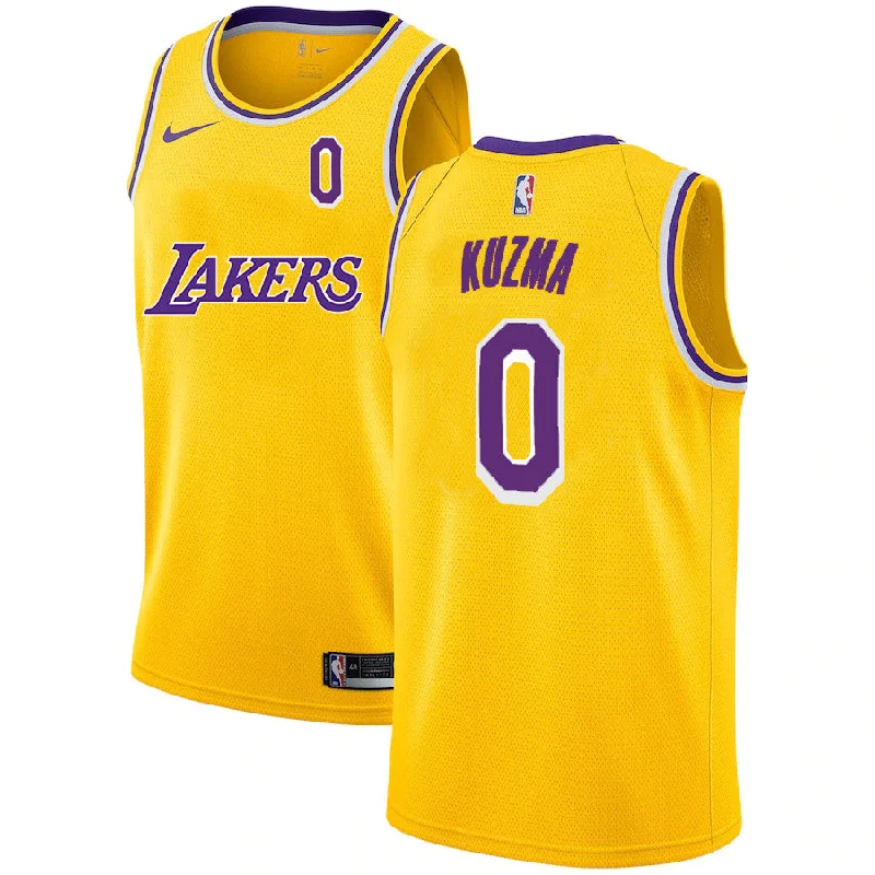 Basketball Jersey For Custom Team Jerseys-Lakers 0 Kyle Kuzma Yellow 2020-2021 New City Edition Swingman Basketball Jersey