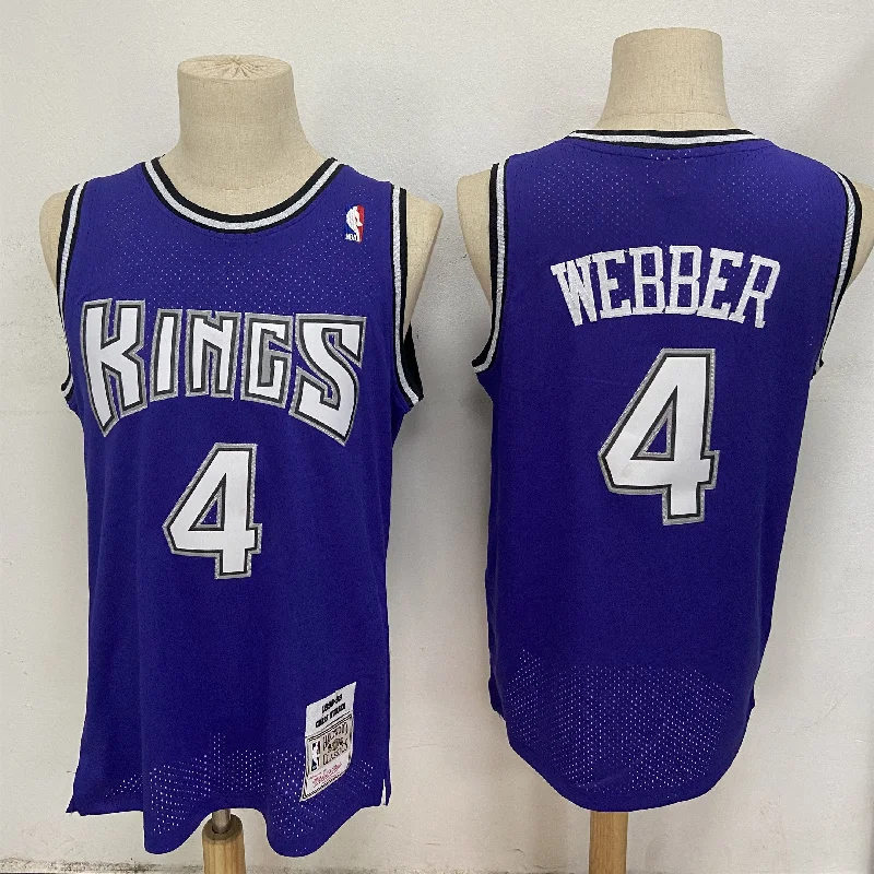 Basketball Jersey For Personalized Orders-Kings 4 Chris Webber Purple 1998-99 Hardwood Classics Basketball Jersey