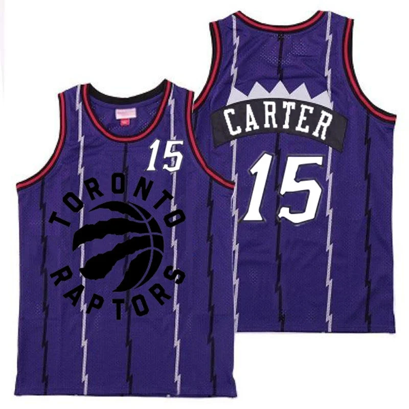 Basketball Jersey For Supporter Event Gear-Raptors 15 Vince Carter Purple Retro Basketball Jersey