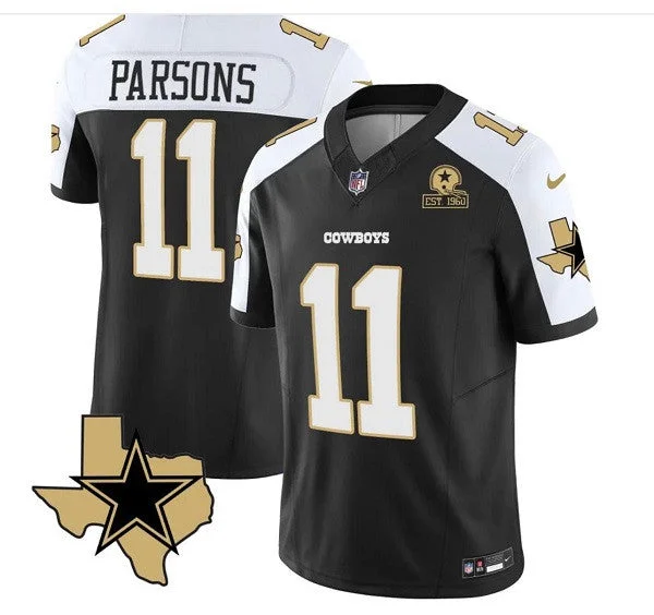 Football Jersey For Special Fan Gifts-Men's Dallas Cowboys #11 Micah Parsons 2023 F.U.S.E. Black/White With Established In 1960 Patch Football Stitched Jersey