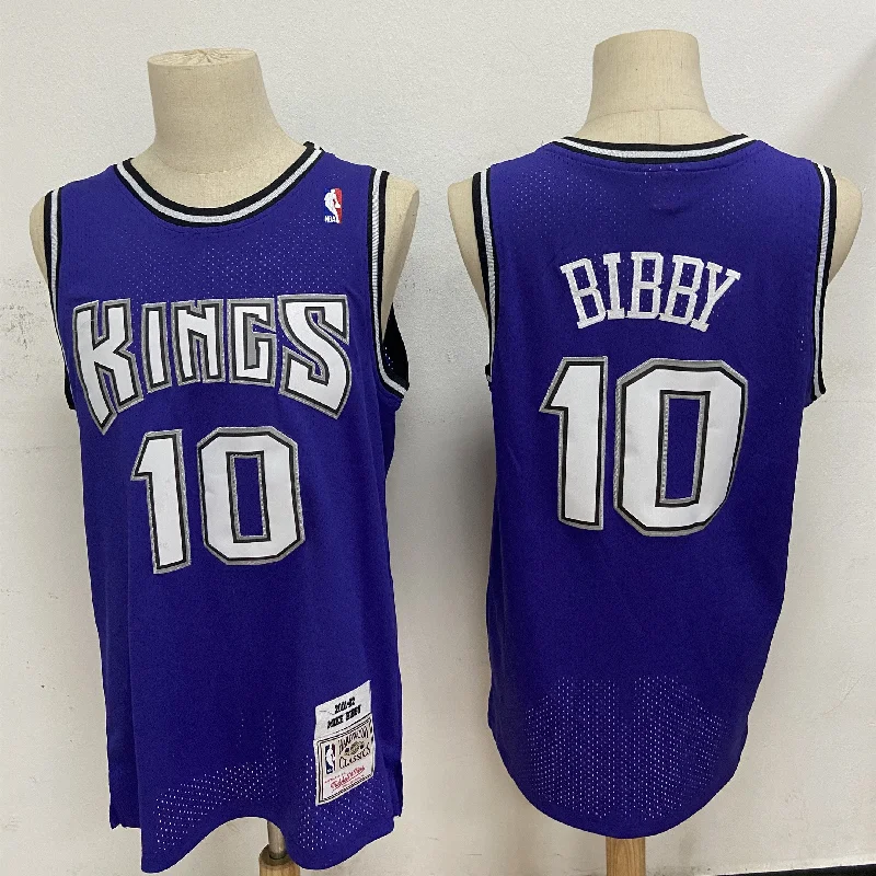 Basketball Jersey For Official Sports Orders-Kings 10 Mike Bibby Purple 2001-02 Hardwood Classics Basketball Jersey