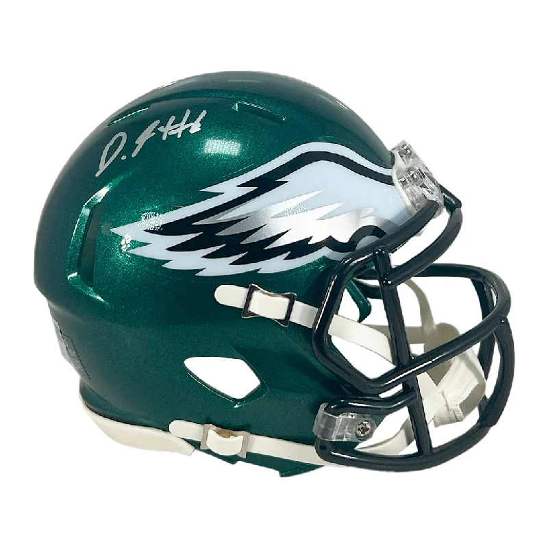 Rugby Helmet For High-Speed Games-DeVonta Smith Signed Philadelphia Eagles Speed Mini Football Helmet (Fanatics)