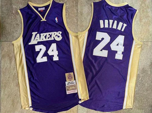 Basketball Jersey For League Teams-Lakers 24 Kobe Bryant Purple Hall of Fame Memorial Edition Embroidered Basketball Jersey