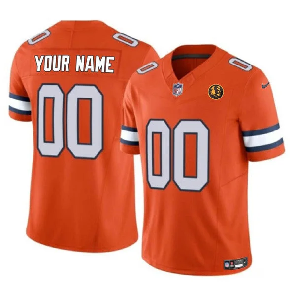 Football Jersey For Fan Custom Numbering-Men's Denver Broncos Active Player Custom Orange 2023 F.U.S.E. With John Madden Patch Vapor Limited Football Stitched Jersey