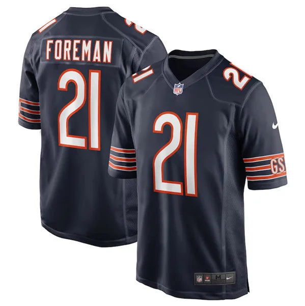 Football Jersey For Fans-Men's Chicago Bears #21 D'Onta Foreman Navy Football Stitched Game Jersey