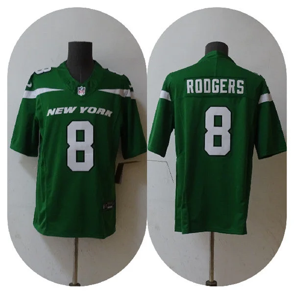 Football Jersey For Group Events-Men's New York Jets #8 Aaron Rodgers 2023 F.U.S.E. Green Vapor Untouchable Limited Football Stitched Jersey