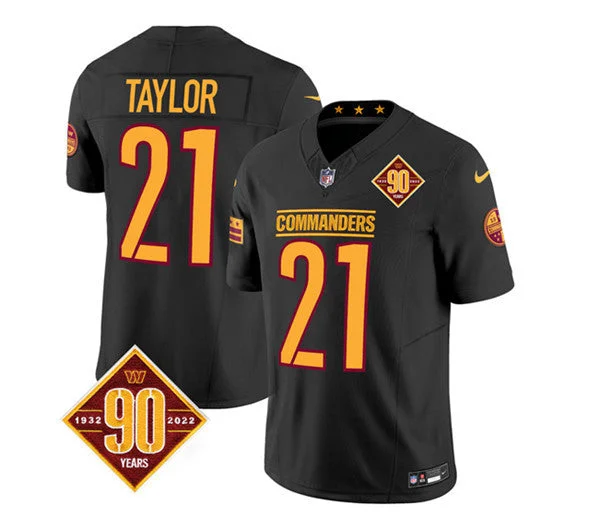 Football Jersey For Personalized School Gear-Men's Washington Commanders #21 Sean Taylor Black 2023 F.U.S.E. 90th Anniversary Vapor Limited Football Stitched Jersey