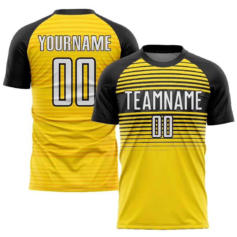 Football Jersey For Football Fans Merchandise-Custom Yellow White-Black Sublimation Soccer Uniform Jersey