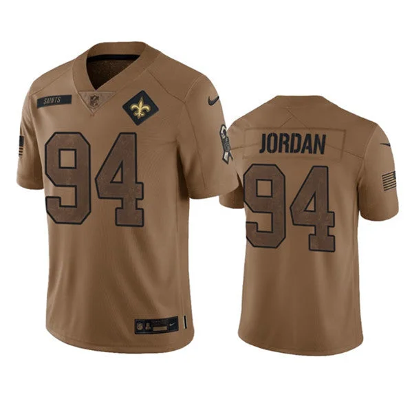 Football Jersey For Player Supporters-Men's New Orleans Saints #94 Cameron Jordan 2023 Brown Salute To Service Limited Football Stitched Jersey