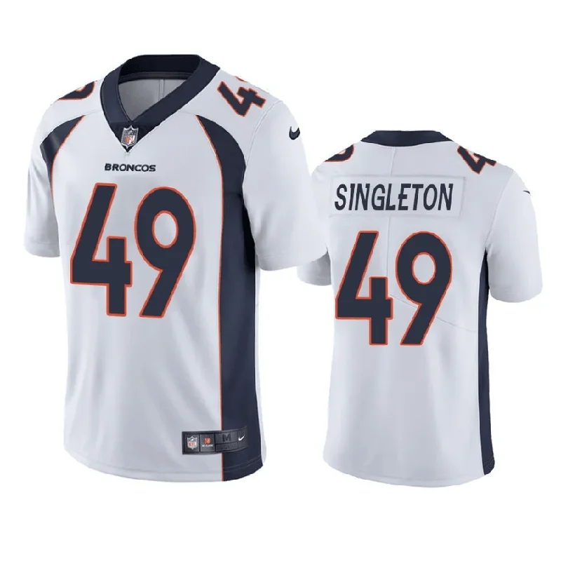 Football Jersey For Team Orders-Men's Denver Broncos #49 Alex Singleton White Vapor Limited Football Stitched Jersey