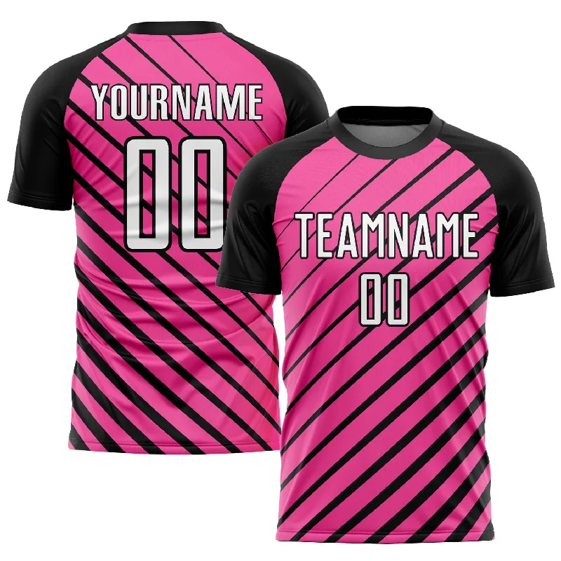 Football Jersey For Supporter Apparel-Custom Pink White-Black Sublimation Soccer Uniform Jersey