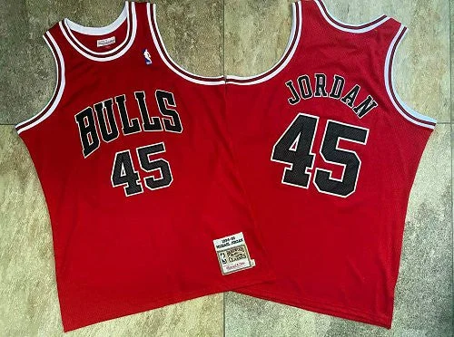 Basketball Jersey For Youth Basketball Leagues-Bulls 45 Michael Jordan Red 1994-95 Hardwood Classics Basketball Jersey