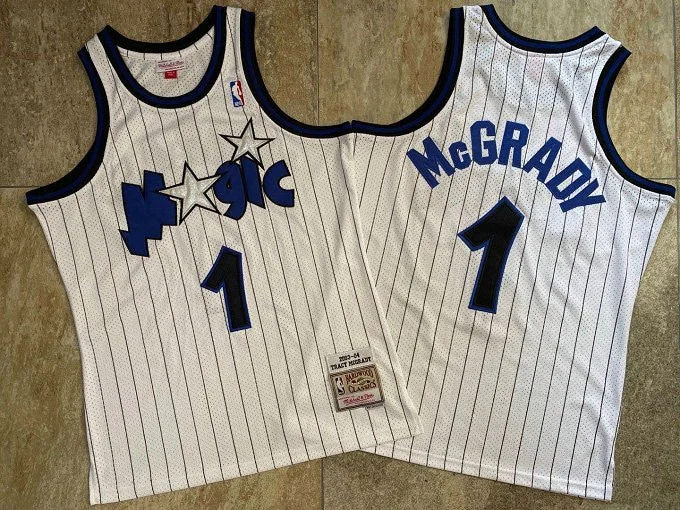 Basketball Jersey For School Tournament Teams-Magic 1 Tracy McGrady White 2003-04 Hardwood Classics Swingman Basketball Jersey