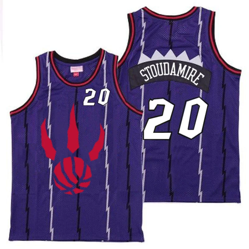 Basketball Jersey For Custom League Apparel-Raptors 20 Damon Stoudamire Purple Throwback Basketball Jerseys