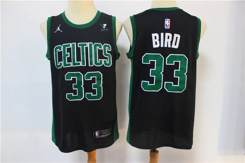 Basketball Jersey With Custom Patch Designs-Celtics 33 Larry Bird Black 2021 Swingman Basketball Jersey