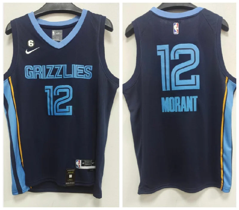 Basketball Jersey For Special Edition Custom Prints-Grizzlies 12 Ja Morant Navy 2022-23 Swingman Basketball Jersey