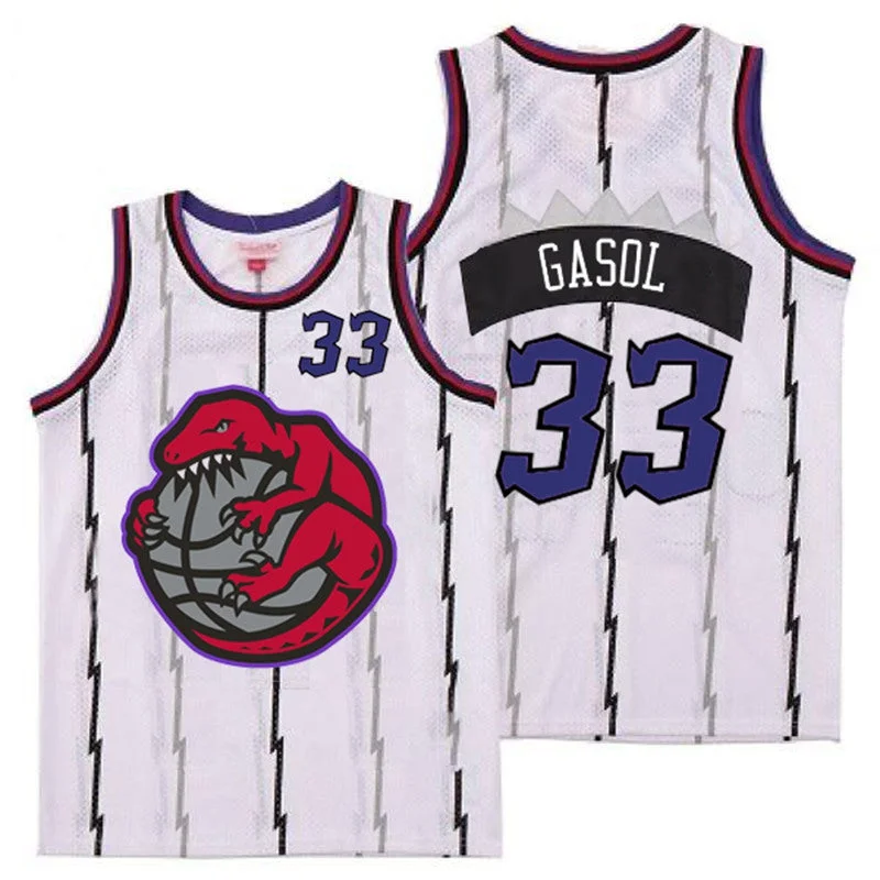 Basketball Jersey For Basketball Supporters-Raptors 33 Marc Gasol White Retro Basketball Jerseys