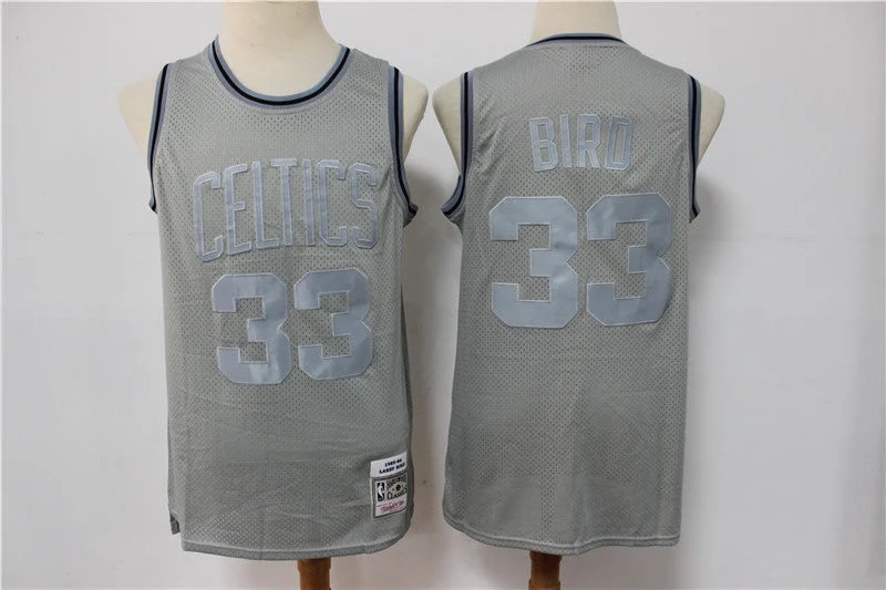 Basketball Jersey For Special Promotions-Celtics 33 Larry Bird Gray Hardwood Classics Basketball Jersey