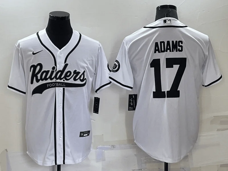 Baseball Jersey For Group Events-Men's Las Vegas Raiders #17 Davante Adams White Stitched Cool Base Baseball Jersey