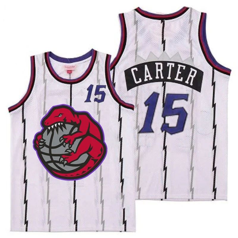 Basketball Jersey For Personalized Fan Gifts-Raptors 15 Vince Carter White Retro Basketball Jerseys