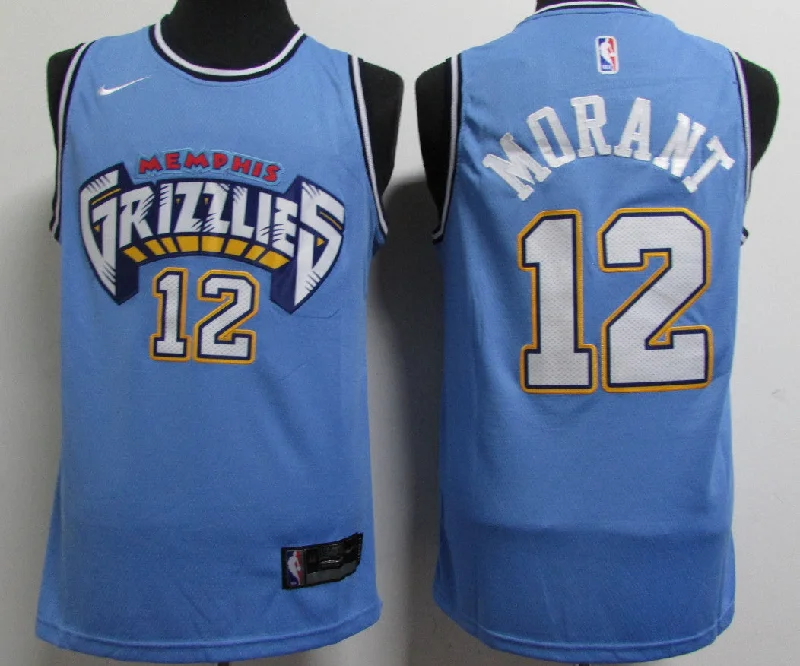 Basketball Jersey For Basketball Fans-Grizzlies 12 Ja Morant Blue City Edition Swingman Basketball Jersey