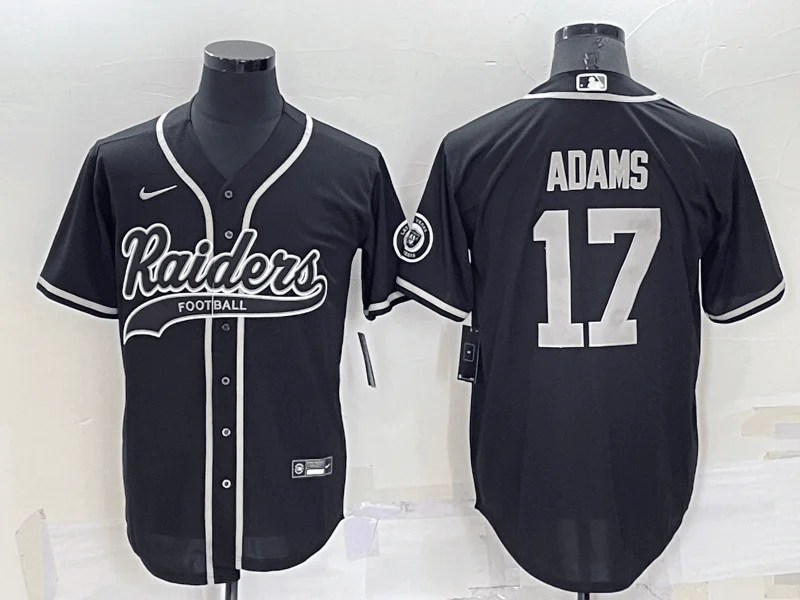 Baseball Jersey For Personalized School Gear-Men's Las Vegas Raiders #17 Davante Adams Black Stitched Cool Base Baseball Jersey