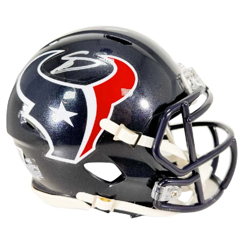 Rugby Helmet With Breathable Fabric-Stefon Diggs Signed Houston Texans Speed Mini Football Helmet (Beckett)