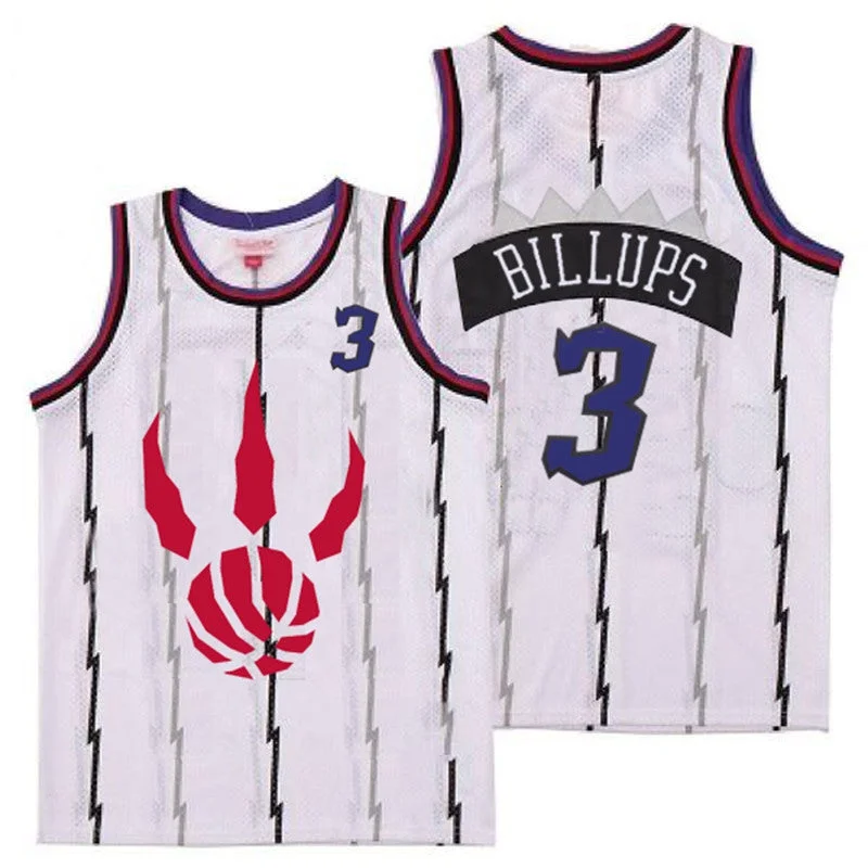 Basketball Jersey For School Tournament Teams-Raptors 3 Chauncey Billups White Throwback Basketball Jerseys