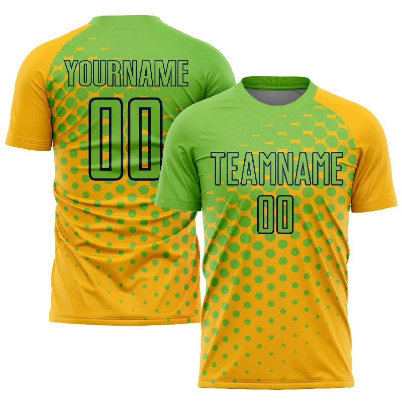 Football Jersey For Softball And Football Clubs-Custom Gold Neon Green-Navy Sublimation Soccer Uniform Jersey