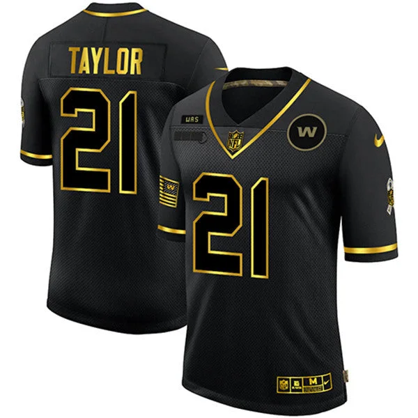 Football Jersey For Personalized Numbering-Men's Washington Football Team #21 Sean Taylor 2020 Black/Gold Salute To Service Limited Stitched Jersey