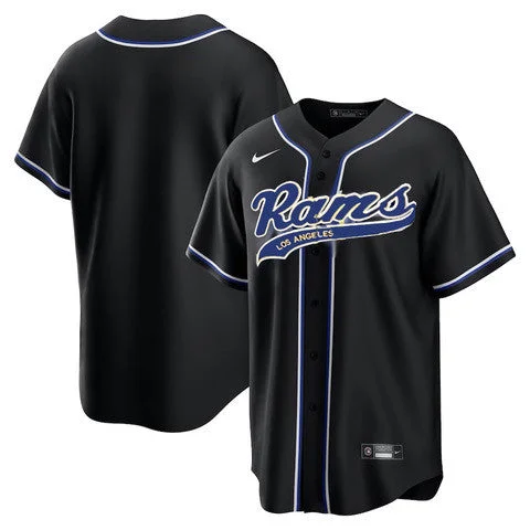 Baseball Jersey For Custom Fan Gear-Men's Los Angeles Rams Blank Black Stitched Cool Base Baseball Jersey