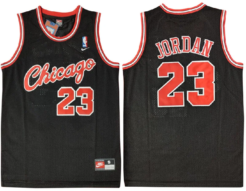 Basketball Jersey With Player And Team Numbers-Bulls 23 Michael Jordan Black Swingman Basketball Jersey