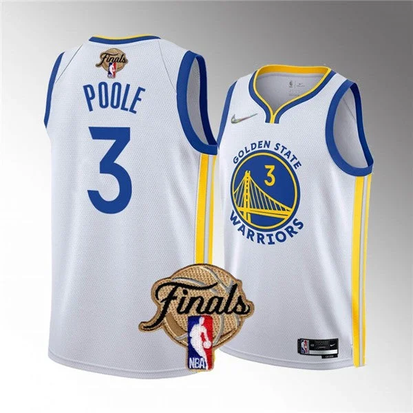 Basketball Jersey For Kids With Custom Names-Warriors 3 Jordan Poole White 2022 Finals Swingman Basketball Jersey