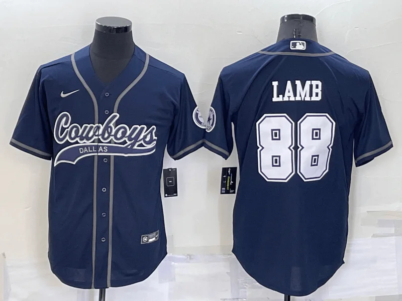 Baseball Jersey For Group Orders And Discounts-Men's Dallas Cowboys #88 CeeDee Lamb Navy Blue Stitched Cool Base Baseball Jersey