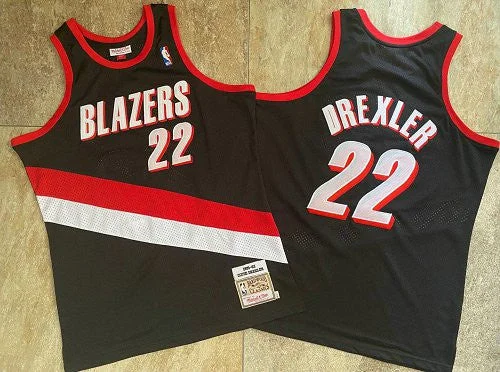 Basketball Jersey For Fundraisers-Blazers 22 Clyde Drexler Black 1991-92 Hardwood Classics Swingman Basketball Jersey