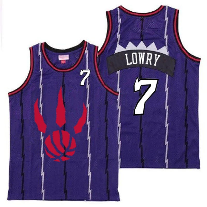 Basketball Jersey For Softball And Basketball Clubs-Raptors 7 Kyle Lowry Purple Throwback Basketball Jerseys