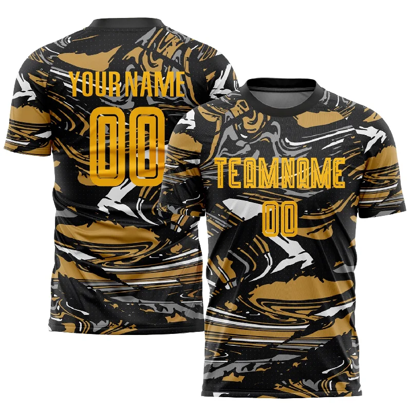 Football Jersey For Tournament Teams-Custom Figure Gold-Old Gold Sublimation Soccer Uniform Jersey