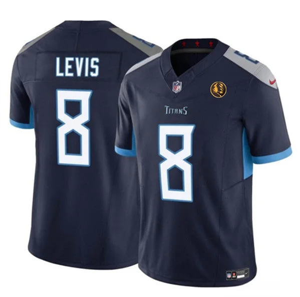 Football Jersey For League Teams-Men's Tennessee Titans #8 Will Levis Navy 2023 F.U.S.E. With John Madden Patch Vapor Limited Football Stitched Jersey